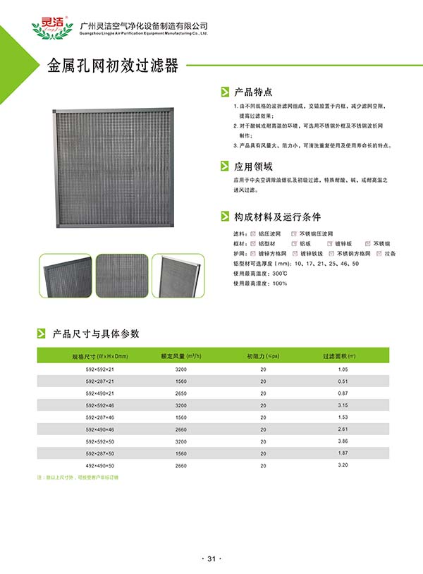 金屬網初效過濾器耐高溫用途 金屬網初效過濾器耐高溫用途